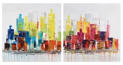 Acryl Gemälde 'City of Lights' 120x60cm