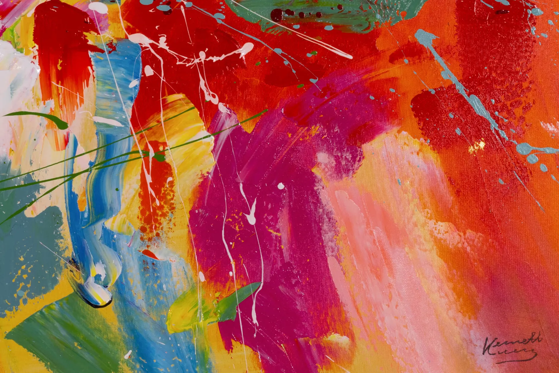 Acrylgemälde 'Colourful Life' 120x60cm | Limitierte, handsignierte Edition