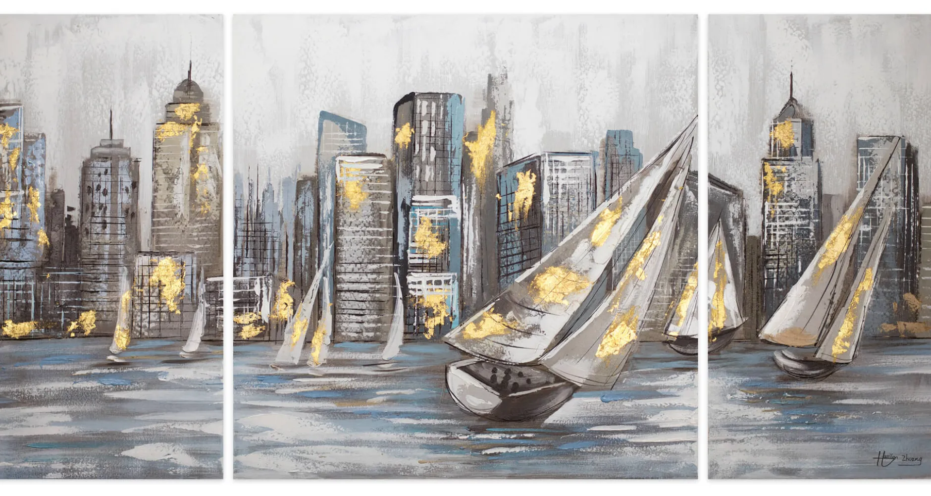 Acryl Gemälde 'Großer Aufbruch' 140x70cm