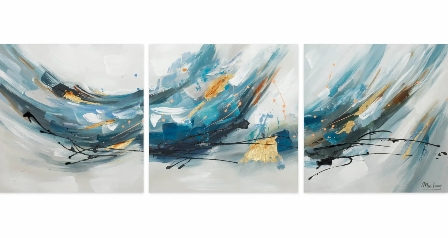 Acryl Gemälde 'Singendes Wasser' 150x50cm