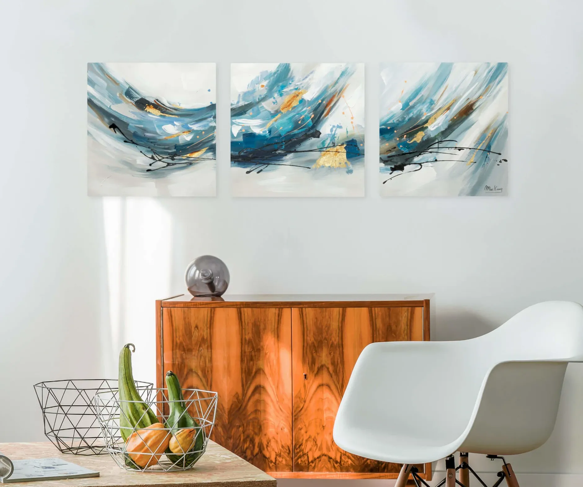 Acryl Gemälde 'Singendes Wasser' 150x50cm