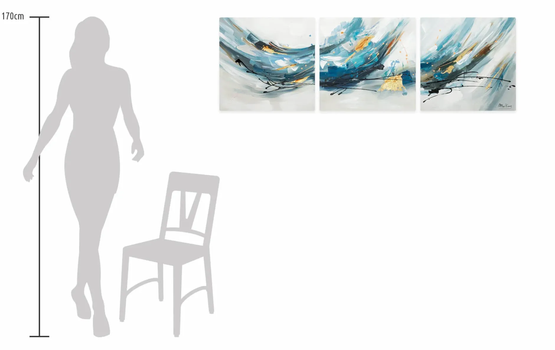 Acryl Gemälde 'Singendes Wasser' 150x50cm