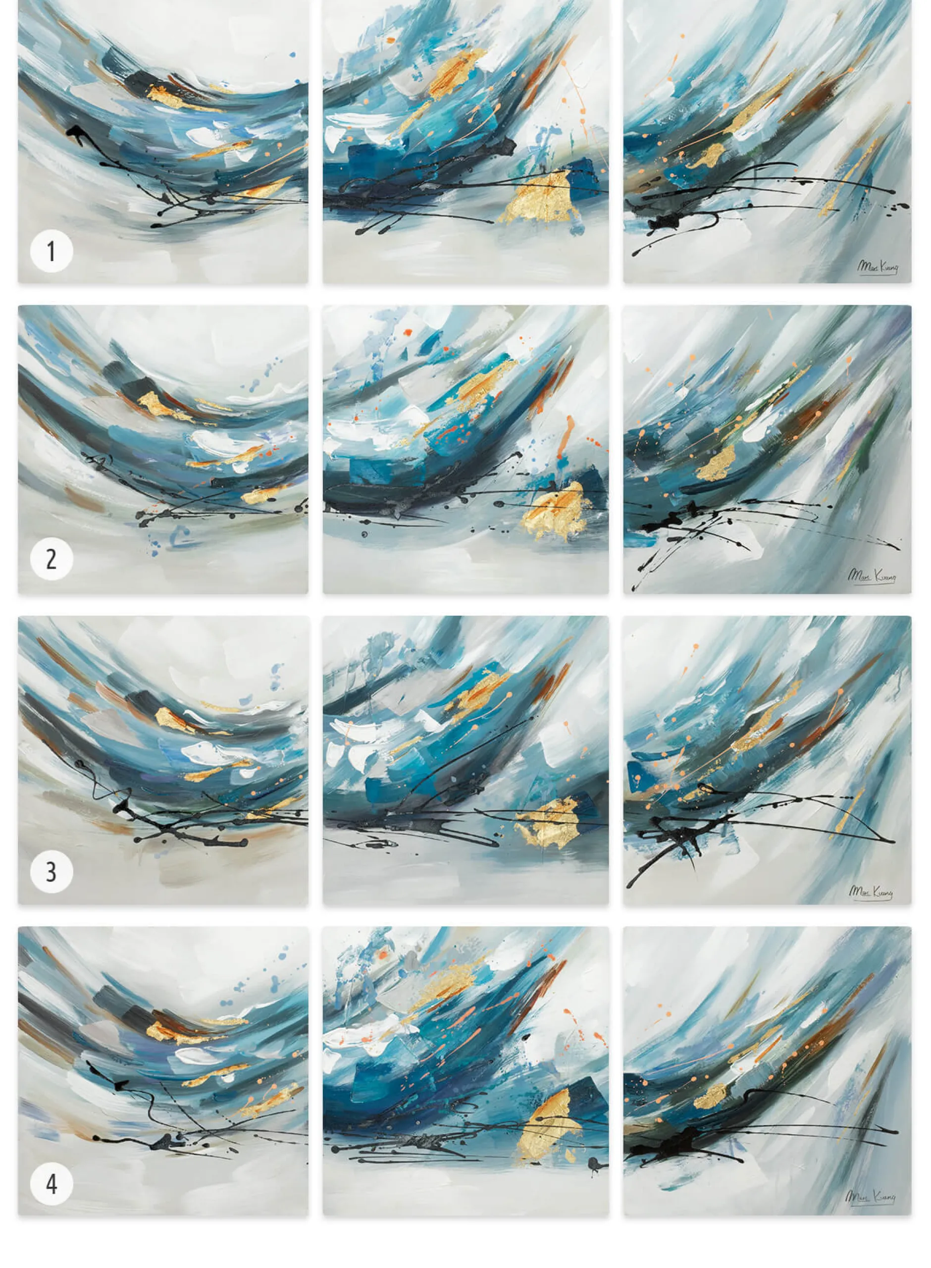 Acryl Gemälde 'Singendes Wasser' 150x50cm