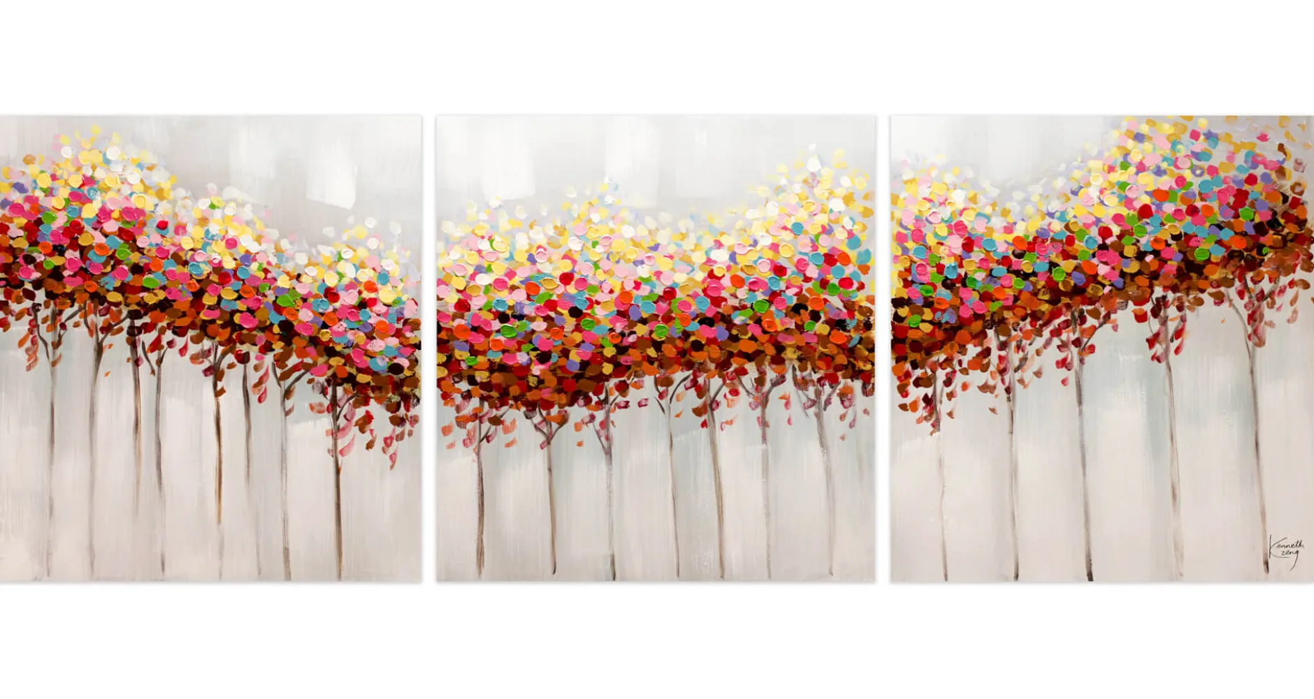 Acryl Gemälde 'Sonniges Gehölz' 150x60cm