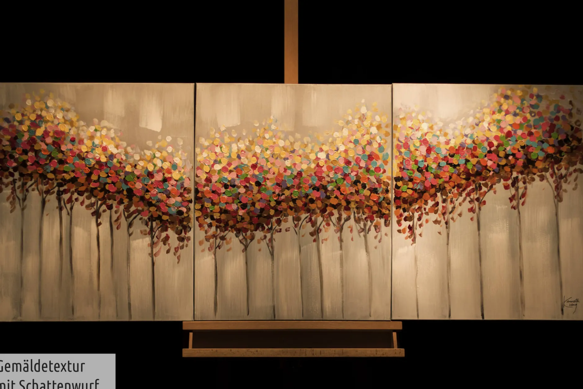 Acryl Gemälde 'Sonniges Gehölz' 150x60cm