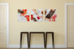 Acryl Gemälde 'Triple in Red' 150x50cm