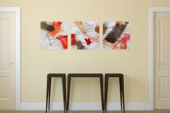 Acryl Gemälde 'Triple in Red' 150x50cm
