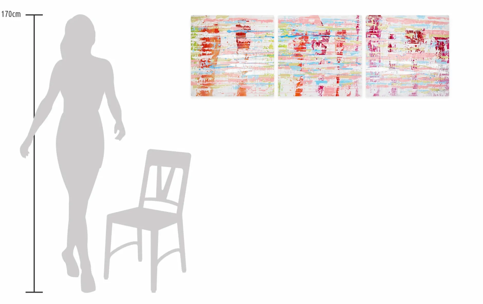 Acryl Gemälde 'Welt in Rosa' 150x50cm