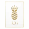 Acryl Wandbild 3D 'Goldene Ananas' 50x70cm