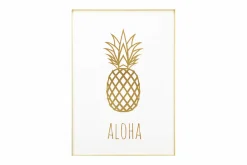 Acryl Wandbild 3D 'Goldene Ananas' 50x70cm