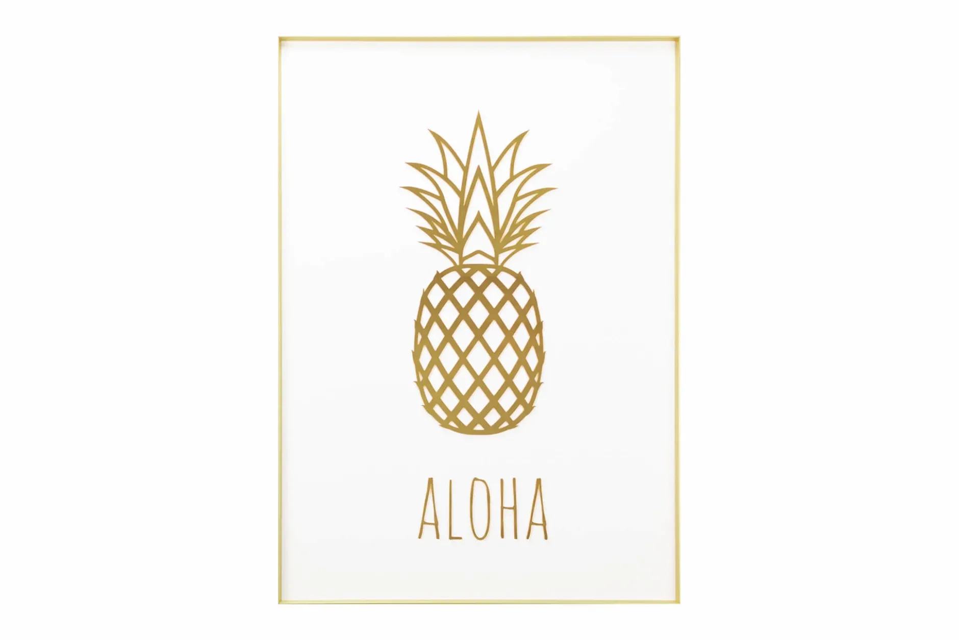 Acryl Wandbild 3D 'Goldene Ananas' 50x70cm
