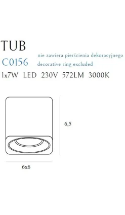 Deckenleuchte 'Tub Square 1'