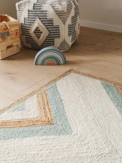 Design Kinderteppich Frieda Grün/Beige