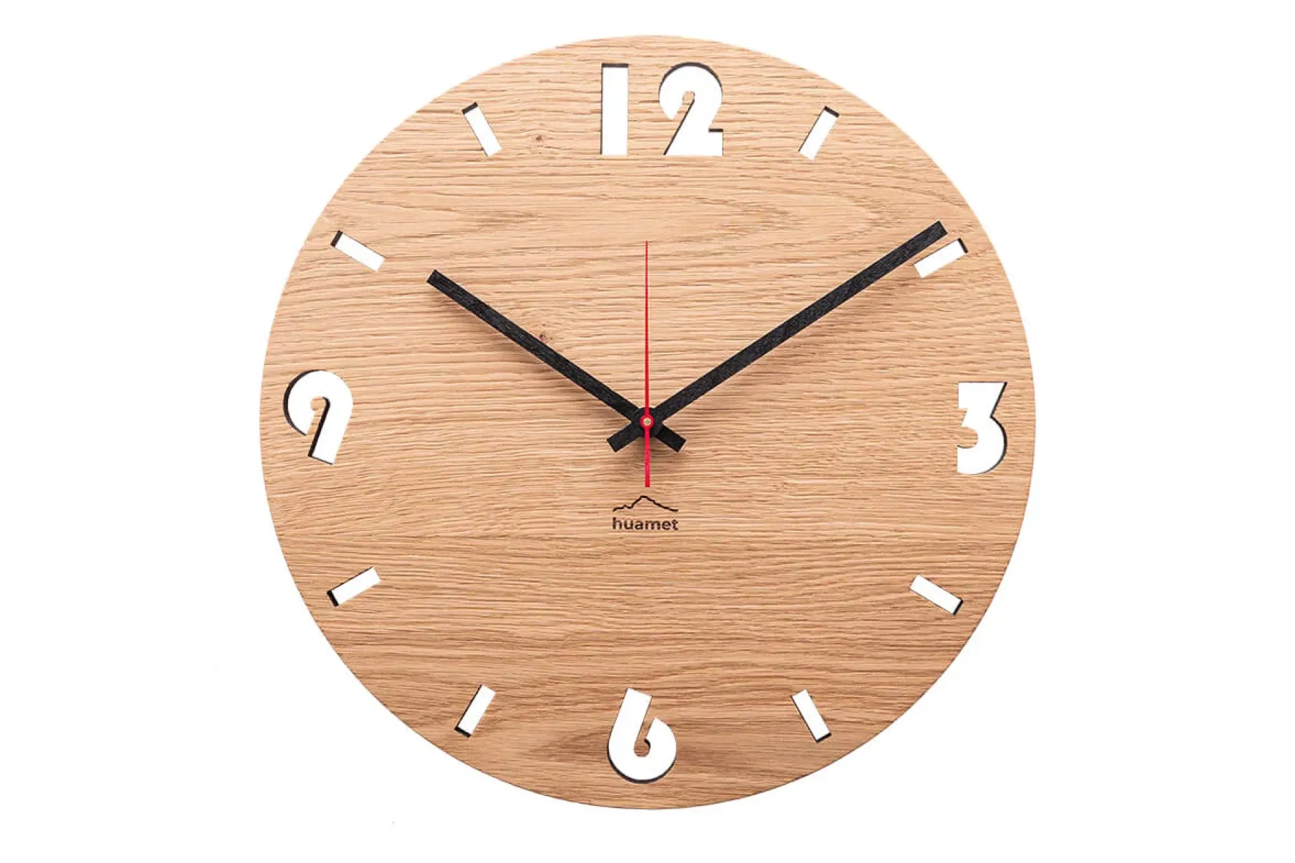 Design Wanduhr 'Duhrchbruch Eiche rund'