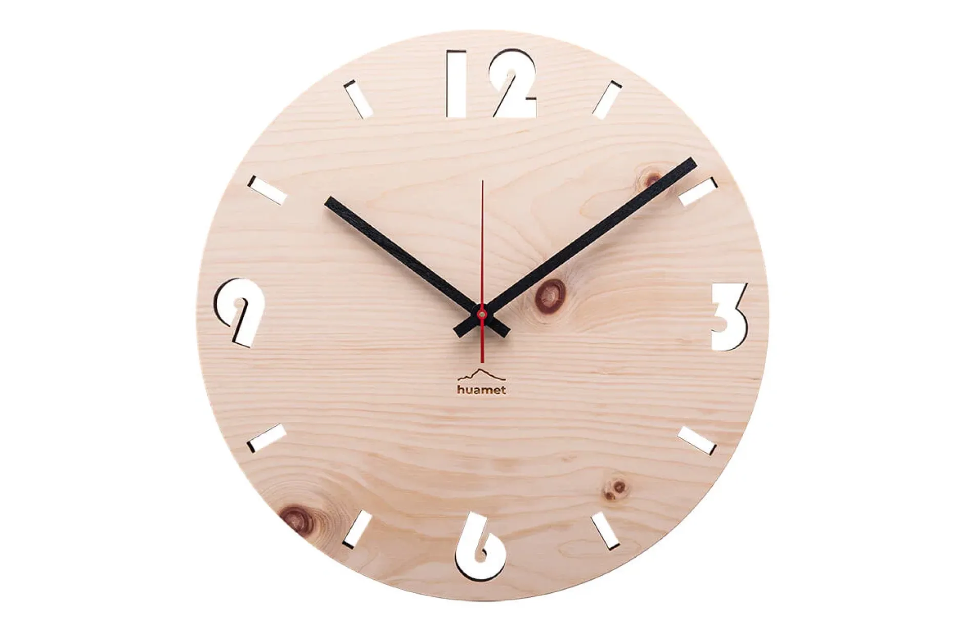 Design Wanduhr 'Duhrchbruch Zirbe rund'
