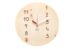 Design Wanduhr 'Manufaktuhr Zirbe rund'