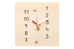 Design Wanduhr 'Manufaktuhr Zirbe eckig'