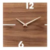 Design Wanduhr 'Puhr Nuss eckig'