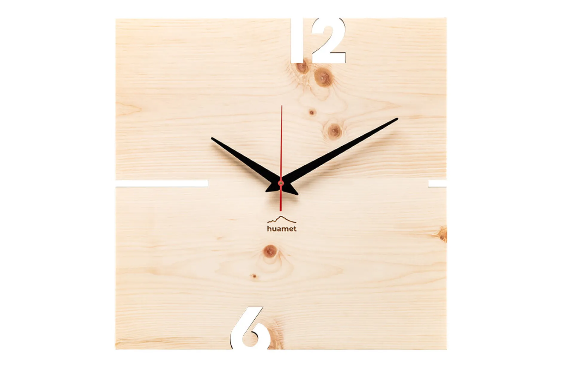 Design Wanduhr 'Puhr Zirbe eckig'