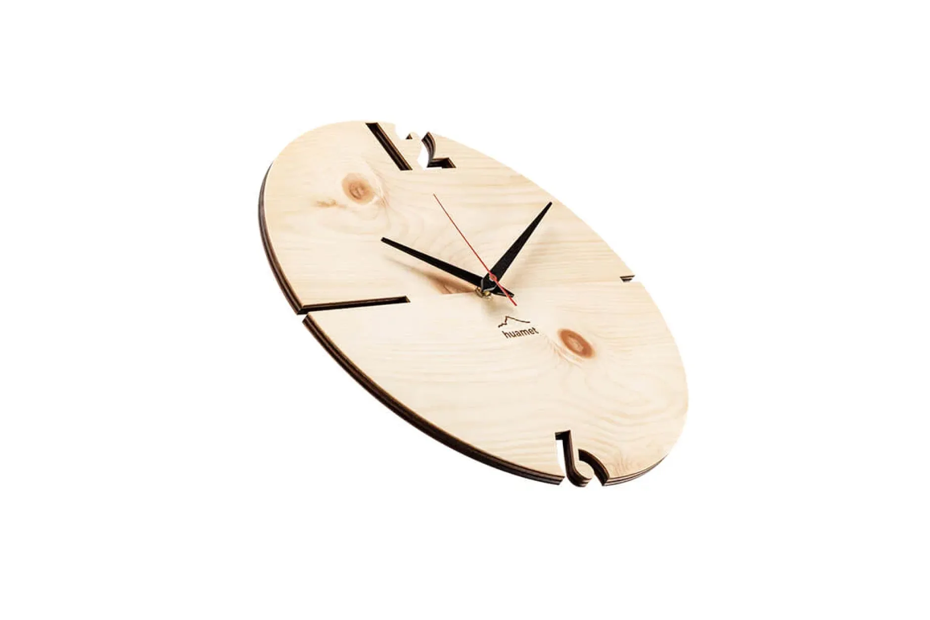 Design Wanduhr 'Puhr Zirbe rund'