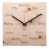 Design Wanduhr 'Uhrform Zirbe eckig'