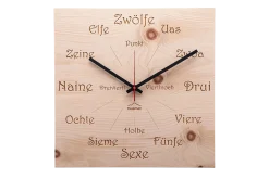 Design Wanduhr 'Uhrform Zirbe eckig'