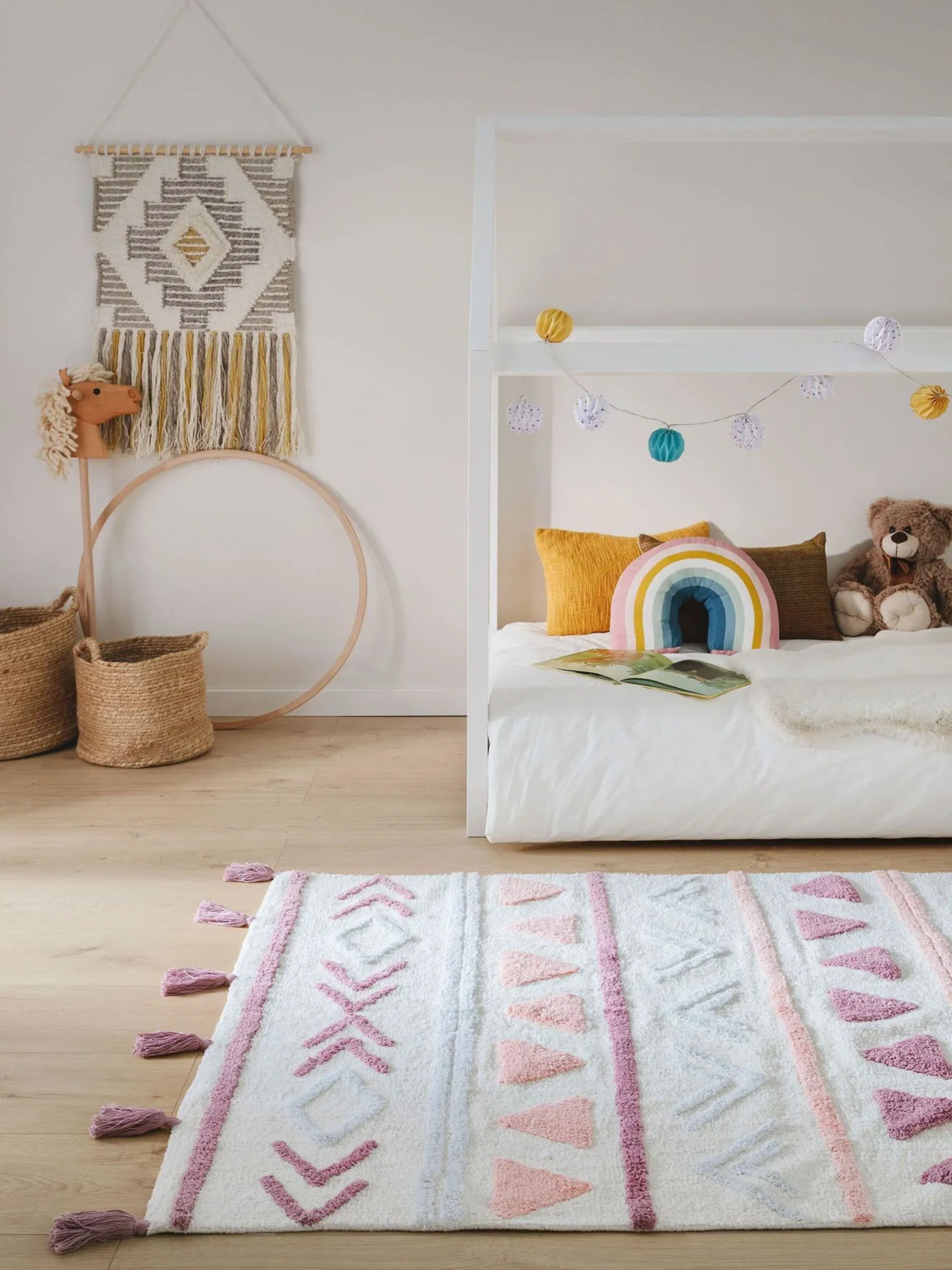 Design Waschbarer Kinderteppich Levi Rosa