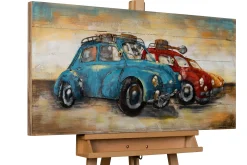 3D Wandbild 'Blue vs. Red' 100x50x6,5cm