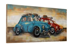 3D Wandbild 'Blue vs. Red' 100x50x6,5cm