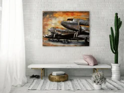 3D Wandbild 'Flight towards Sunset' 100x75x7cm