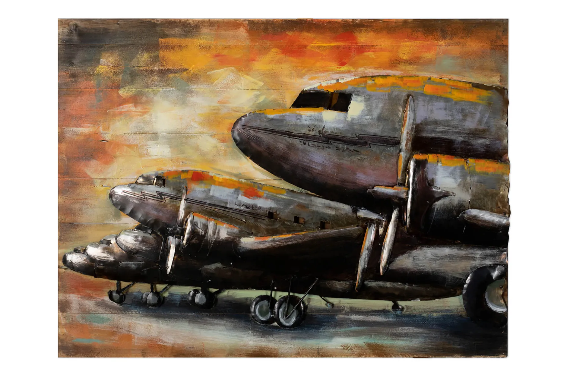 3D Wandbild 'Flight towards Sunset' 100x75x7cm