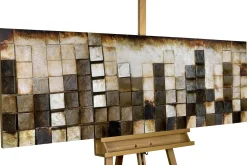 3D Wandbild 'Goldglanz im Zentrum' 144x43x7cm