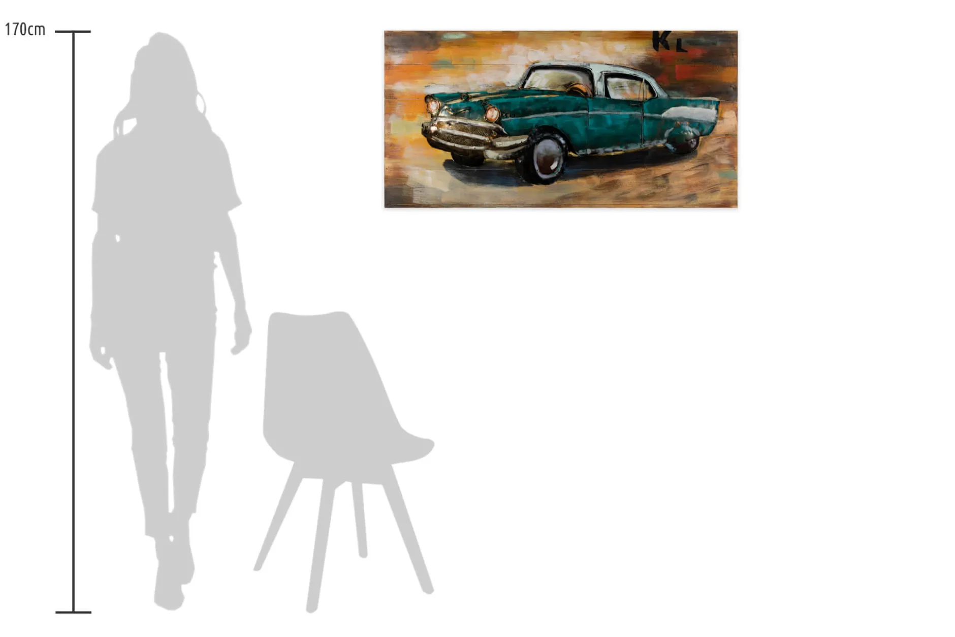 3D Wandbild 'Nostalgic Journey' 100x50x6,5cm