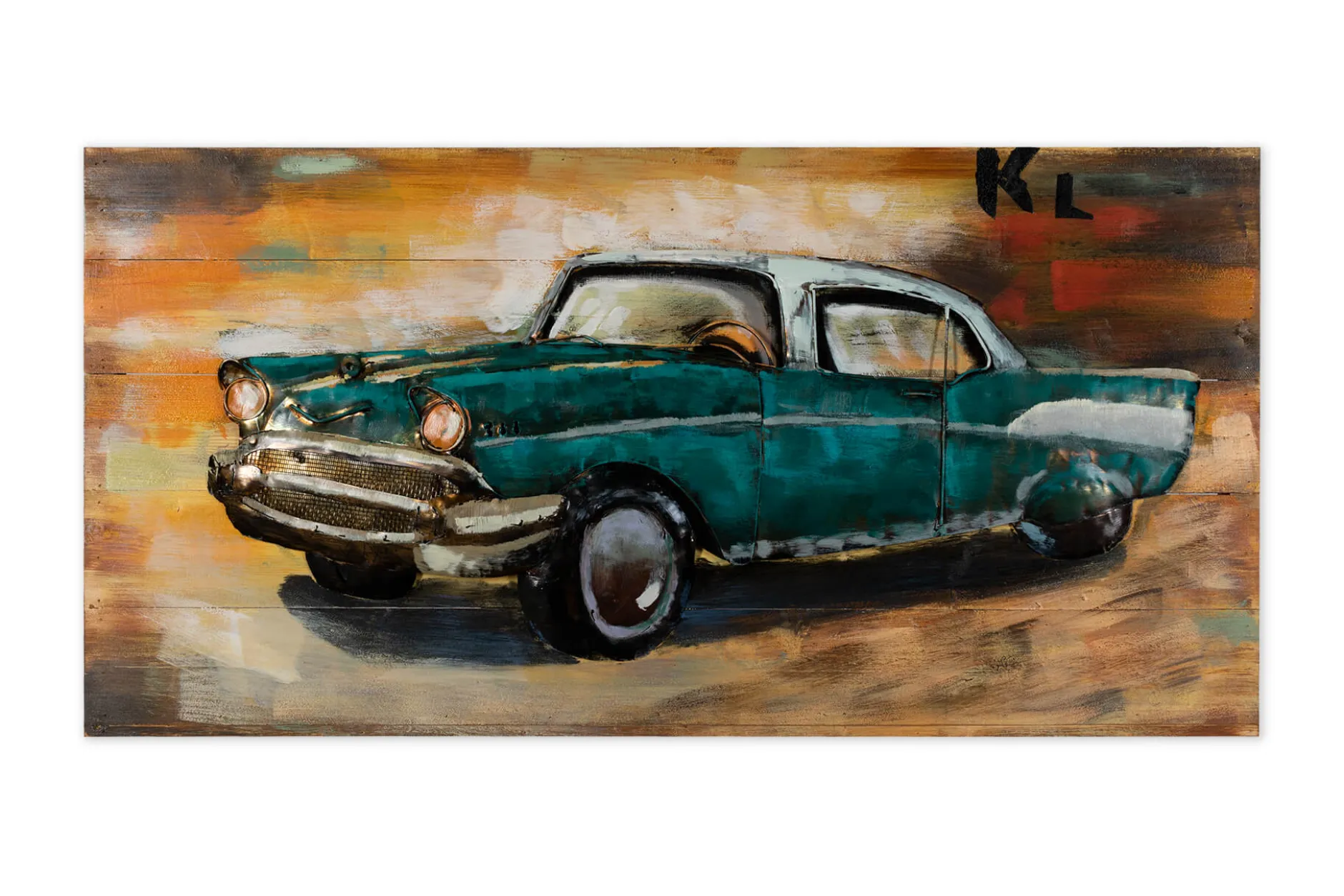 3D Wandbild 'Nostalgic Journey' 100x50x6,5cm