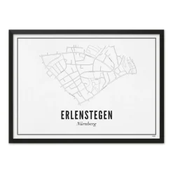 Gerahmtes Karten-Poster 'Auf nach Erlenstegen' 30x21cm