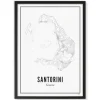Gerahmtes Karten-Poster 'Away in Santorini, Greece' 21x30cm