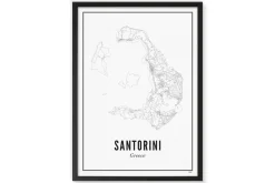 Gerahmtes Karten-Poster 'Away in Santorini, Greece' 21x30cm