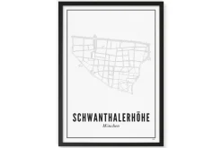 Gerahmtes Karten-Poster 'Meine Schwanthalerhöhe' 21x30cm