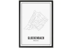 Gerahmtes Karten-Poster 'Oberhalb Glockenbachs' 21x30cm