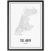 Gerahmtes Karten-Poster 'Off to Tel Aviv' 21x30cm