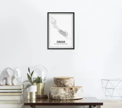 Gerahmtes Karten-Poster 'Off to Curaçao' 21x30cm