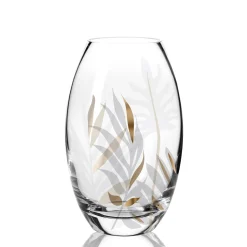 Glas Vase 'Gold Leaf Crystal' von Goebel 9x14,5x9cm