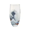 Glas Vase 'Kanagawa Wave' von Katsushika Hokusai 14,5x30x14,5cm