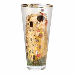 Glas Vase 'Schöner Traum' von Gustav Klimt 15x30x15cm