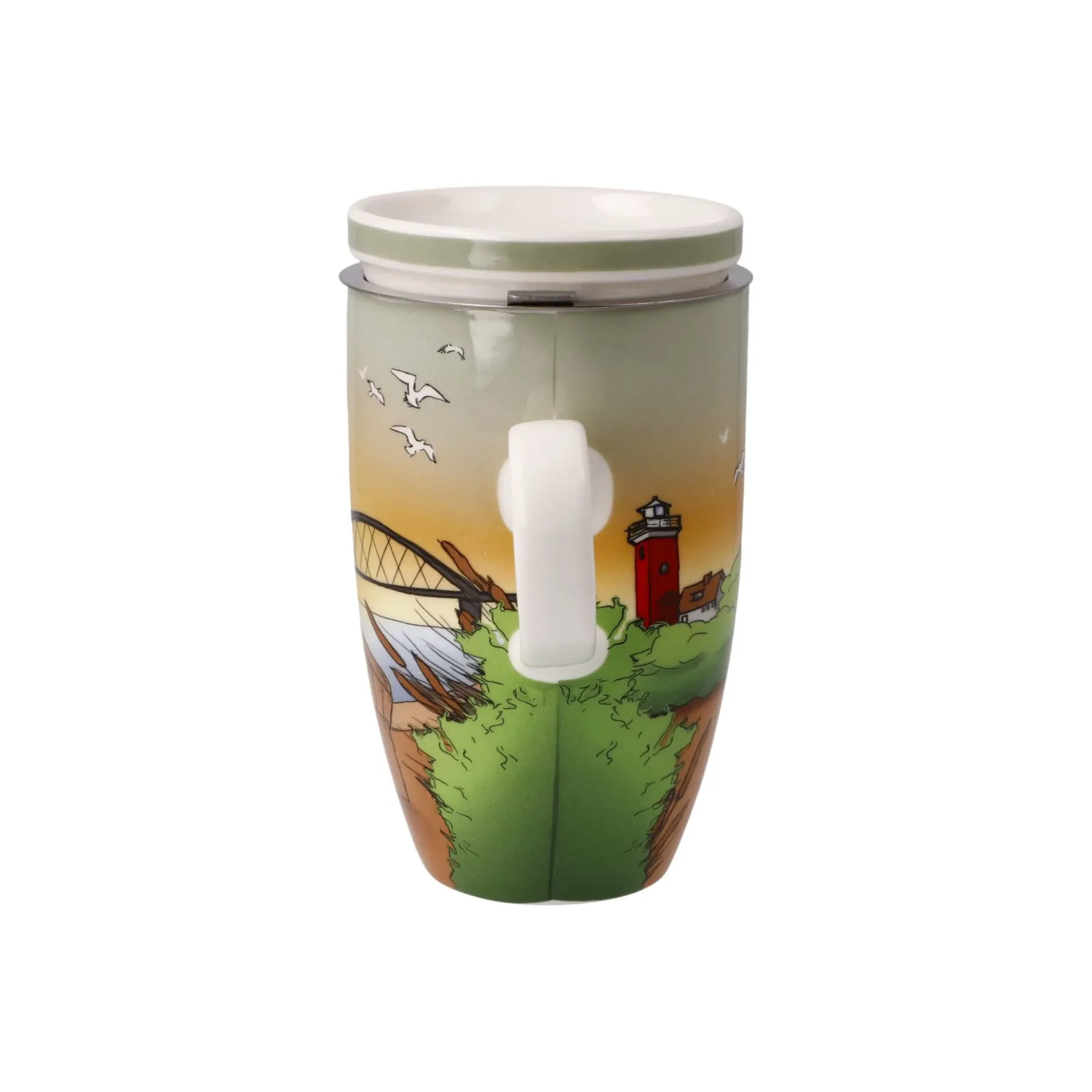 Goebel Teetasse mit Sieb und Deckel 'Seaview'