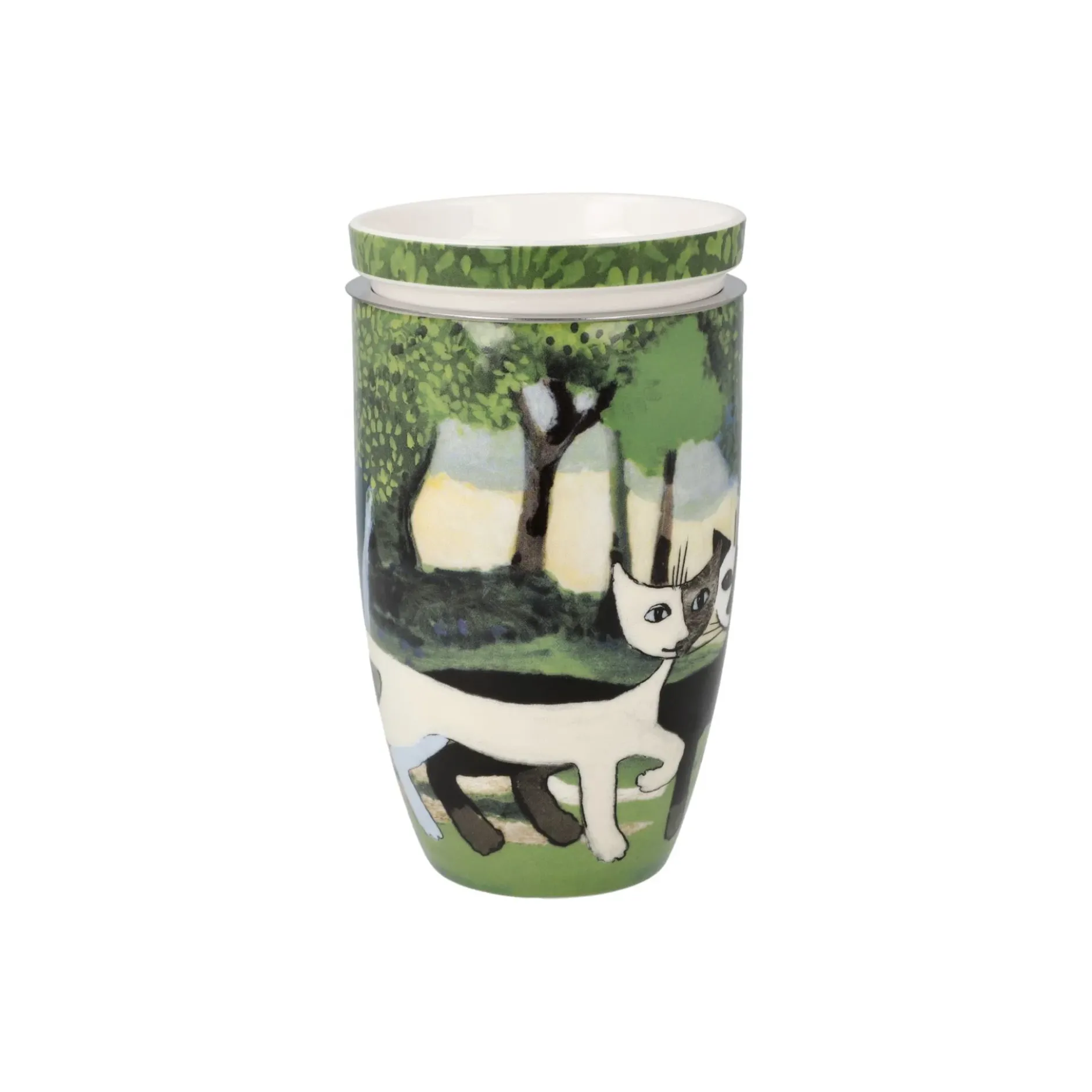 Goebel Teetasse mit Sieb und Deckel 'Nel Verde'