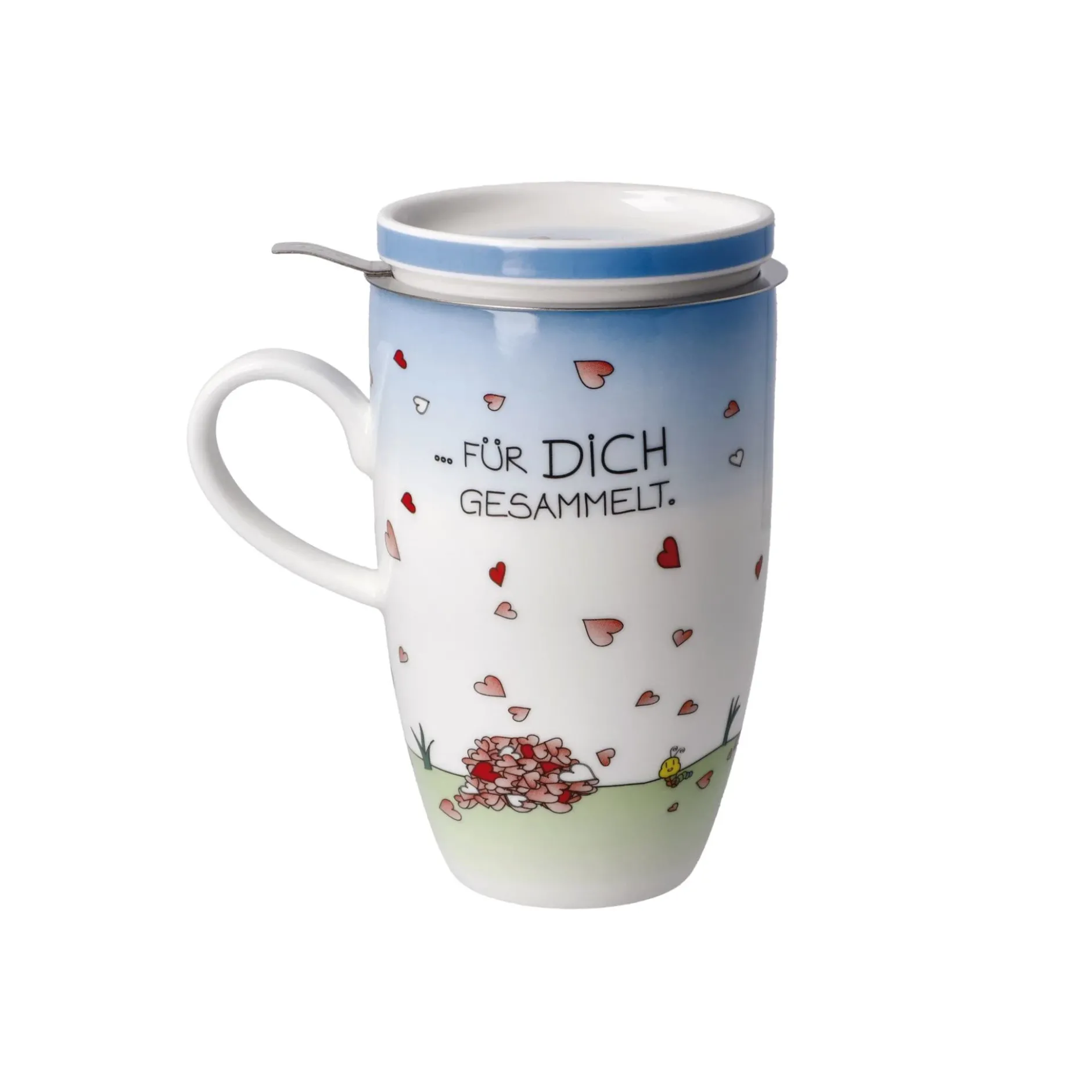 Goebel Teetasse mit Sieb und Deckel 'Für Dich'