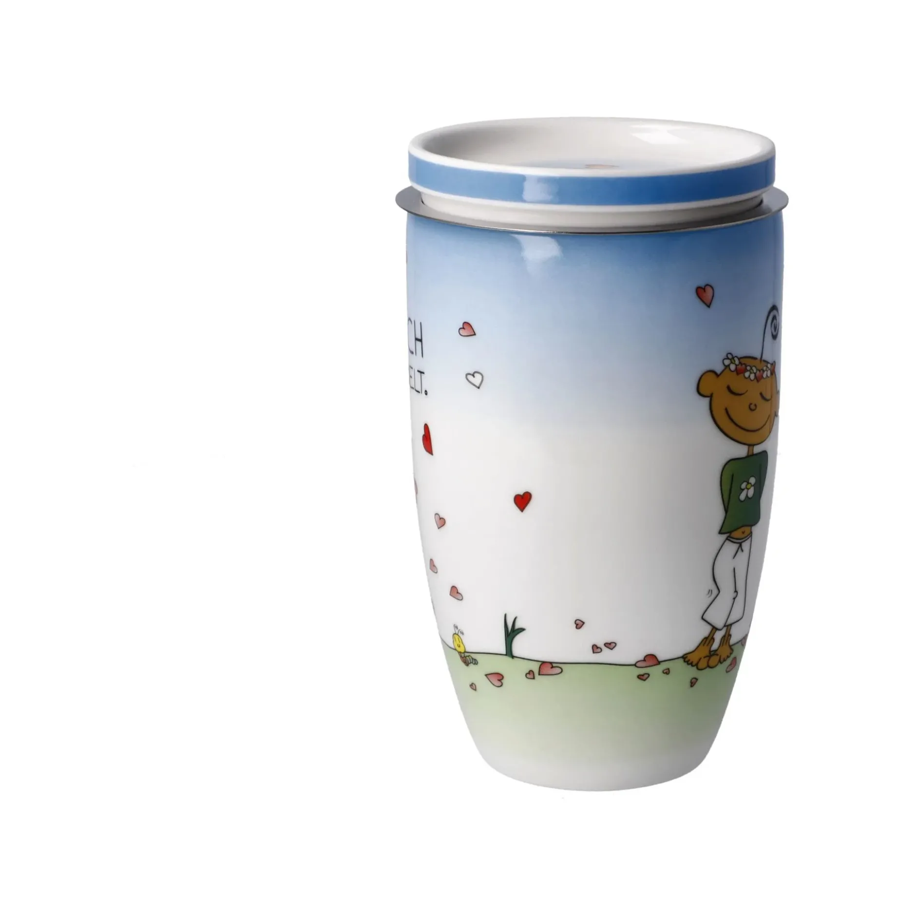 Goebel Teetasse mit Sieb und Deckel 'Für Dich'