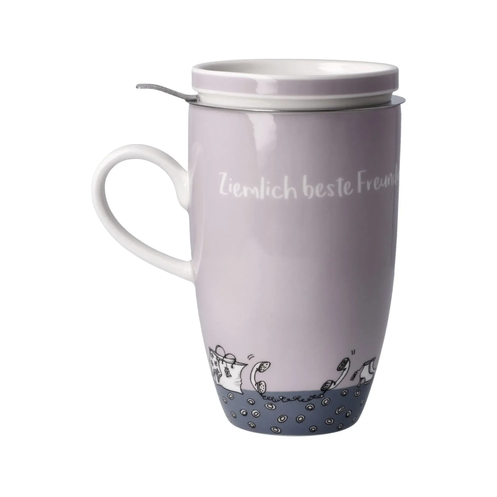 Goebel Teetasse mit Sieb und Deckel 'Freundinnen'