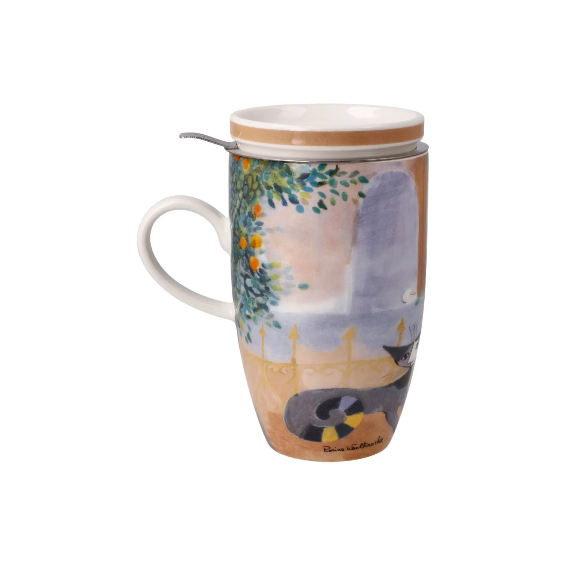 Goebel Teetasse mit Sieb und Deckel 'Tempi felici'